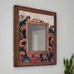 Mandala Temalı Desenli Mermer Dekoratif Ayna 34x34cm - 025.1 - Görsel 2