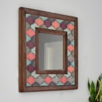 Mandala Temalı Desenli Mermer Dekoratif Ayna 34x34cm - 026.1 - Görsel 2
